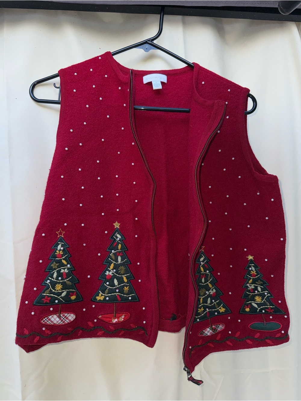 Charter Club Red Zip-Front Sleeveless Vest